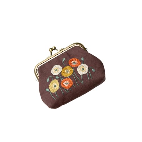 Gogogmee Handgefertigtes Stickerei Set DIY Stofftasche mit Blumenmuster Inkl Wollnadel und Zubehör für Anfängerinnen und Mädchen Waschbares Muster Komplettes Stickwerkzeug von Gogogmee