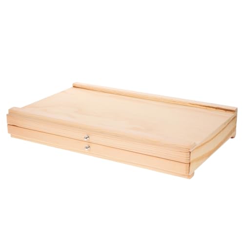 Gogogmee Holz Aufbewahrungsbox für Pinsel und Stifte Stabiler Waschbarer Organizer mit Multifunktional für Künstler Schüler Lehrer Praktischer Malutensilienhalter für Sauberen Schreibtisch von Gogogmee