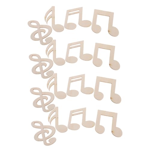 Gogogmee Holz Musiknoten DIY Bastelset Unlackierte Holzscheiben Kreative Graffiti Zubehör für Malen und Dekorieren von Gogogmee