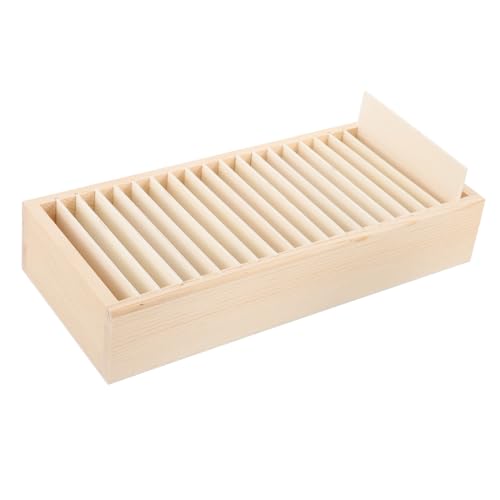 Gogogmee Holzband aufbewahrungsbox mit Fächern Leichter Stabiler Geschenkband organizer Multifunktional für DIY Geburtstag Hochzeit als Dekorative Ribbon Storage Box für Geschenk von Gogogmee