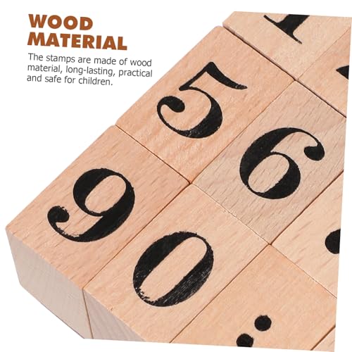 Gogogmee Holzstempel Set Zahlenstempel aus Holz für DIY Bastelarbeiten Arabische Ziffern Stempel Vielseitig Einsetzbar Papier Stoff Kunststoff und Glas Glatte Oberfläche Komfortabel von Gogogmee