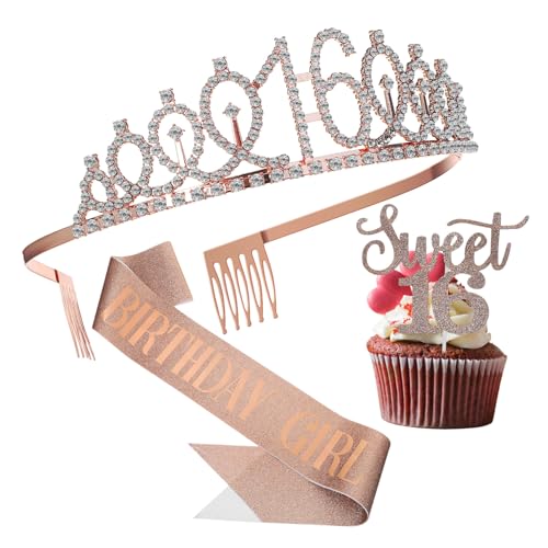 Gogogmee Jahre Roségold Geburtstagsdeko Set mit Krone Schulterband und Kuchen Dekorations Topper für Frauen Leichtes Teiliges Ornament für Indoor und Outdoor Partygestaltung Gogogmee Jahre Roségold Geburtstagsdeko Set mit Krone Schulterband und Kuchen Dekorations Topper für Frauen Leichtes Teiliges Ornament für Indoor und Outdoor Partygestaltung von Gogogmee