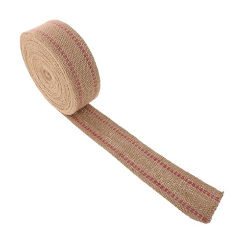 Gogogmee Jute-gurtband Breit Natürliche Polsterung mit Roten Streifen Robustes Vielseitiges Juteband für Outdoor-möbel Diy-handwerk Stuhlreparatur Rustikale Dekoration von Gogogmee
