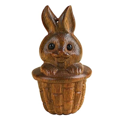Gogogmee Kaninchen Holzschnitz Anhänger für DIY Schmuck Kleine Hasendekoration für Schlüssel Taschen und Home Decor für Mikrolandschaften und Bastelprojekte von Gogogmee