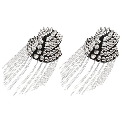 Gogogmee Kettenniet Epaulet Schulterklappen Abzeichen mit Quaste Silber Accessoires für Kostümpartys und Militärlooks Gogogmee Kettenniet Epaulet Schulterklappen Abzeichen mit Quaste Silber Accessoires für Kostümpartys und Militärlooks von Gogogmee