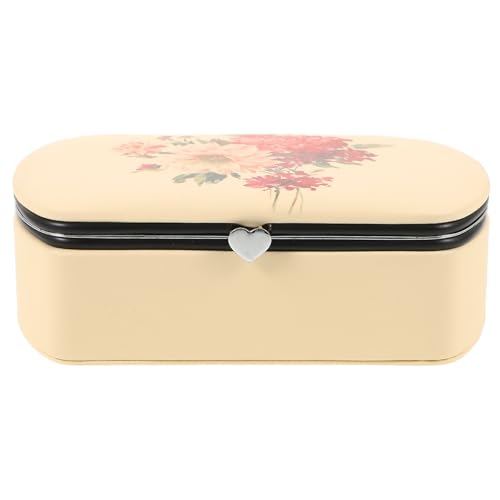 Gogogmee Kleine Schmuckschatulle aus PU Leder Tragbarer Organizer für Reise Aufbewahrungsbox mit Mehreren Fächern für Ohrringe und Ringe Muster Perlenweiß Gogogmee Kleine Schmuckschatulle aus PU Leder Tragbarer Organizer für Reise Aufbewahrungsbox mit Mehreren Fächern für Ohrringe und Ringe Muster Perlenweiß von Gogogmee