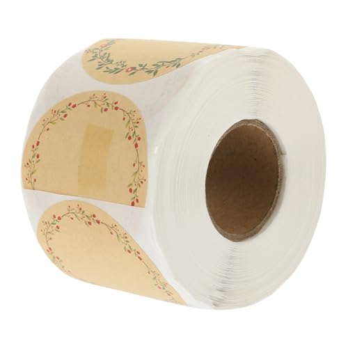 Gogogmee Kraftpapier Geschenketiketten Selbstklebend mit Blumenmuster Papieraufkleber für Geschenkverpackung Vielseitige Dekoration für Verpackungen Umschläge Kuchen und Süßigkeiten von Gogogmee