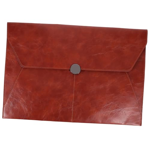 Gogogmee Leder Dokumentenmappe Großer Organizer für Unterlagen Praktische Tasche für Büro Reisen Reißverschluss Braun von Gogogmee