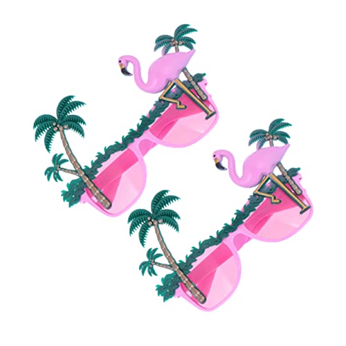 Gogogmee 2St Partybrille lustig personalisierte Brille Cosplay-Brille Partyzubehör randlose Brille rahmenlose Brille Sonnenbrille Flamingo-Party-Brille Mode Gläser Kokosnuss Bankett Rosa von Gogogmee