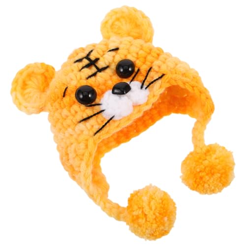 Gogogmee Mini Gestrickte Puppenhüte mit Niedlichem Tiger Handgestrickt aus Weichem Garn Langlebiges Accessoire für Bjd und Puppen für DIY Basteln Fotografie und Vielseitige Puppenkleidung von Gogogmee