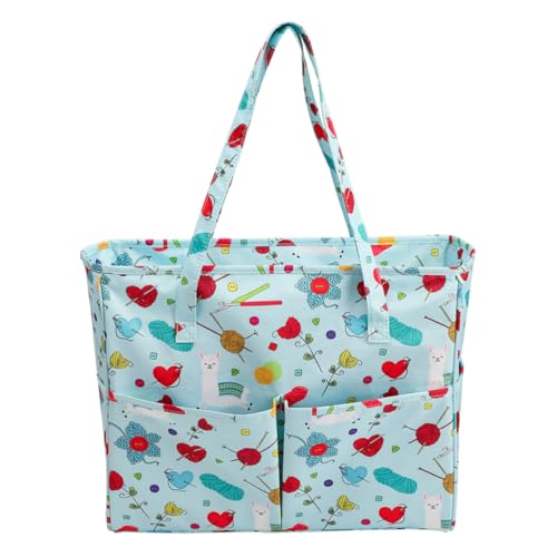 Gogogmee Multifunktionale Aufbewahrungstasche aus Oxford Handgefertigte Stricktasche mit Langem Tragegriff Wiederverwendbar und Robust für Zuhause Büro Reisen und Hobbybedarf von Gogogmee