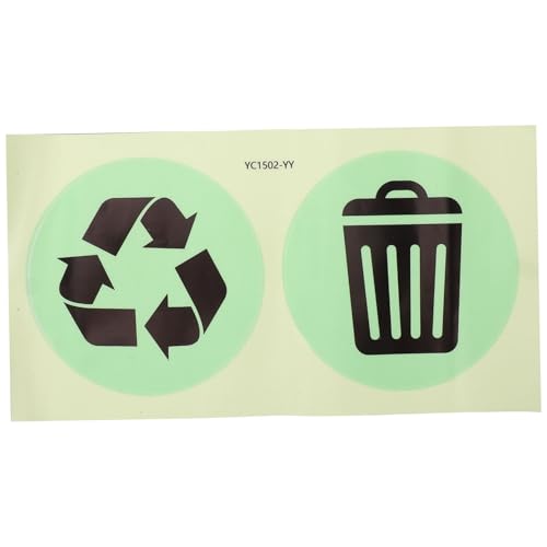Gogogmee PVC Mülltonnen aufkleber Selbstklebend Nachtleuchtende Recycling Sticker für Abfalltrennung Sichtbar Einfache Anwendung für Küche und Müllbehälter Nachhaltige Müllsortierung von Gogogmee