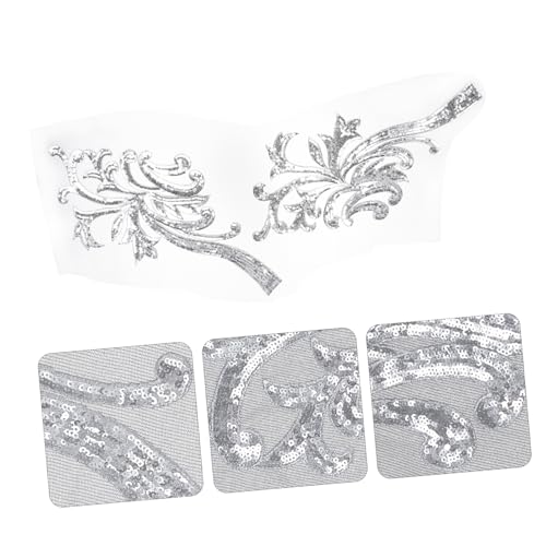 Gogogmee Paillettenstickerei Aufnäher Blumen Patch DIY Stoffapplikationen Handgefertigt Material Kleidung Zubehör Silber zum Verzieren von Kostümen Taschen und Textilien Gogogmee Paillettenstickerei Aufnäher Blumen Patch DIY Stoffapplikationen Handgefertigt Material Kleidung Zubehör Silber zum Verzieren von Kostümen Taschen und Textilien von Gogogmee