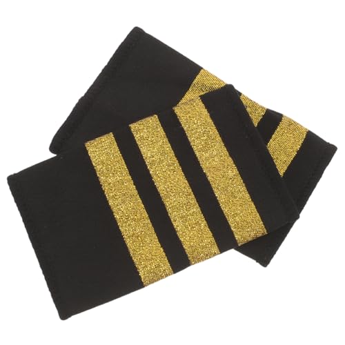 Gogogmee Pilot Schulterklappen Goldfarben Streifen Robuste Uniform Epauletten aus Festem Webmaterial Professionelle Kostümdekoration für Piloten Kapitäne Cosplay und Bühnenauftritte Gogogmee Pilot Schulterklappen Goldfarben Streifen Robuste Uniform Epauletten aus Festem Webmaterial Professionelle Kostümdekoration für Piloten Kapitäne Cosplay und Bühnenauftritte von Gogogmee