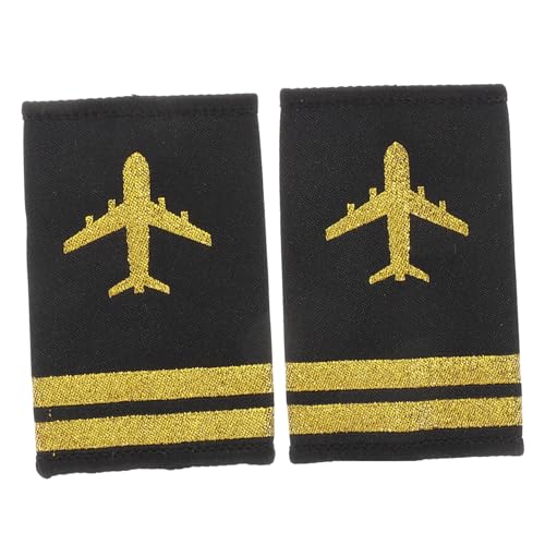 Gogogmee Professionelle Piloten Epauletten aus Strapazierfähigem Webband Stilvolle Airline Schulterklappen für Flugpersonal Einzigartiges Design Langlebig für Bühnenauftritte und von Gogogmee