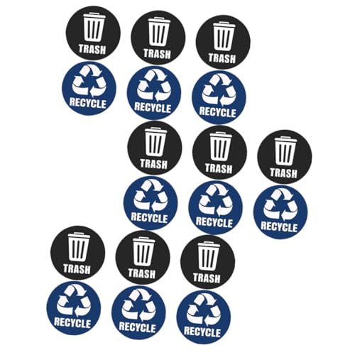Gogogmee Recycling aufkleber aus Langlebigem PVC Wasserfest und Verschleißfest Selbstklebend für Mülltonnen Sichtbar in Kontrastreichen Farben zur Müllklassifizierung im Haushalt und von Gogogmee