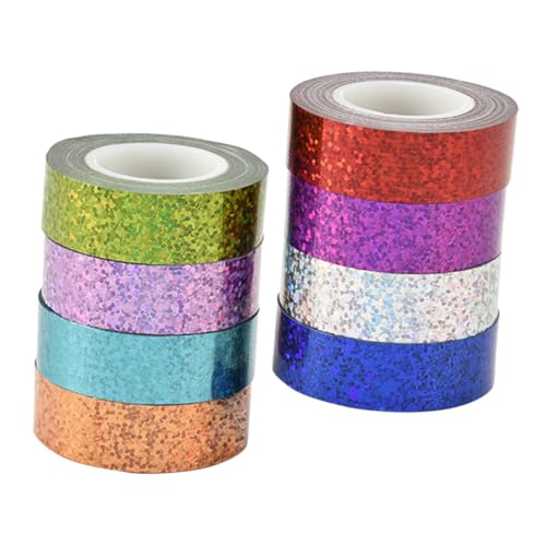 Gogogmee Reflektierendes Holografisches Bastelband Farben Selbstklebendes Glitzer Klebeband Stark Haftendes Dekoratives Washi Tape Für Scrapbooking DIY Kunsthandwerk Geschenkverpackung von Gogogmee
