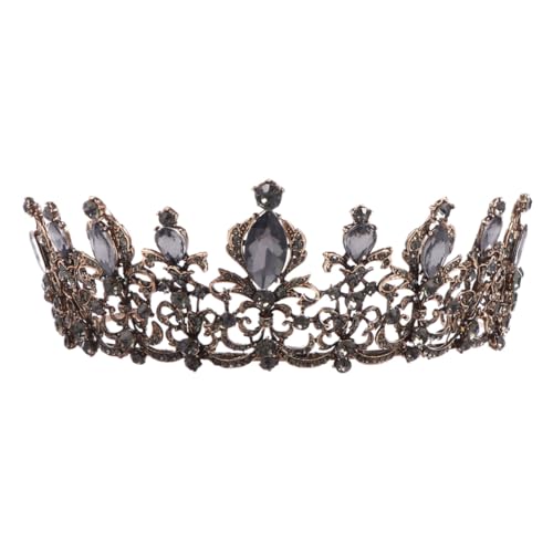 Gogogmee Rhinestone Brautkrone Kopfschmuck Vintage Hochzeit Haarschmuck mit Strass Besetzt Barock Design für Halloween Damen von Gogogmee