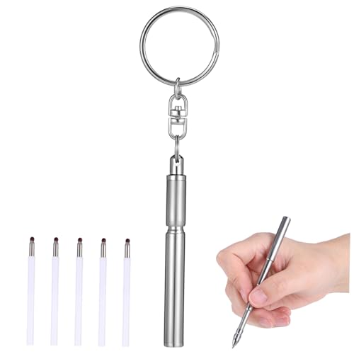 Gogogmee Schlüsselanhänger Kugelschreiber Set Teleskopstift mit Nachfüllungen Tragbarer Mini Stift für Unterwegs für Notizen und Bürobedarf von Gogogmee