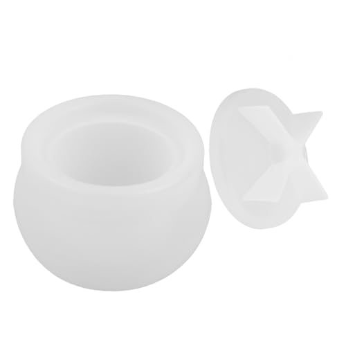 Gogogmee Silikonform Kleine Runde Jar Behälter mit Deckel für DIY Epoxidharz Kerzenhalter Schmuck Aufbewahrungsbox Resin Form Vielseitig für Bastelprojekte Geeignet von Gogogmee