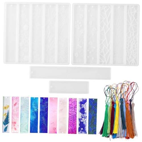 Gogogmee Silikonform Lesezeichen Epoxidharz Formen Rechteckig mit Vorperforation und Bunter Quasten Wiederverwendbare DIY Resin Casting Moulds für Kreative Schmuckherstellung Gogogmee Silikonform Lesezeichen Epoxidharz Formen Rechteckig mit Vorperforation und Bunter Quasten Wiederverwendbare DIY Resin Casting Moulds für Kreative Schmuckherstellung von Gogogmee