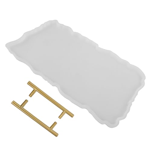 Gogogmee Silikonform Rechteckige Tray Gießform mit Metallgriffen für DIY Epoxidharz Tablett Herstellung Silikon Tray Mold für Schmuckhalter Wohnkultur Personalisierbar Professionelles von Gogogmee