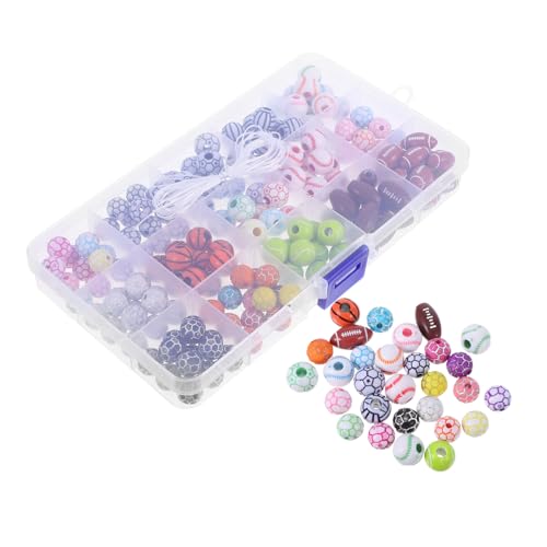 Gogogmee Sportliche Acryl Perlen für Schmuckherstellung Teilig Robuste Fußball Basketball und Football Anhänger für DIY Armbänder und Halsketten Kreative Bastelperlen für Erwachsene von Gogogmee