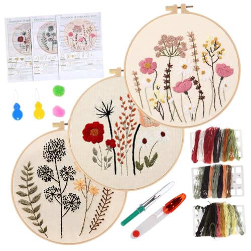 Gogogmee Stickerei für Erwachsene Anfänger mit Vorgedrucktem Stoff Umfassendes DIY Hand Embroidery Material Kit Inklusive Ausgewähltem Garn und Anleitung für Vielseitige Stickprojekte von Gogogmee