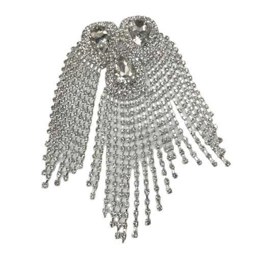 Gogogmee Strass Quaste Epaulette Damen Modeaccessoire Weiß Schulterapplikation Kostüm Schmuck für Outfits und Besondere Anlässe Gogogmee Strass Quaste Epaulette Damen Modeaccessoire Weiß Schulterapplikation Kostüm Schmuck für Outfits und Besondere Anlässe von Gogogmee