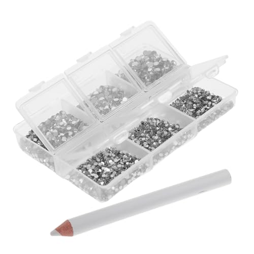 Gogogmee Strasssteine für Nägel Flatback Kristallsteine Silber Weiße Nail Art Schmucksteine mit Pickup Stift für DIY Nageldesign und Basteln Langlebig Klar Geeignet für Partys und Alltag von Gogogmee