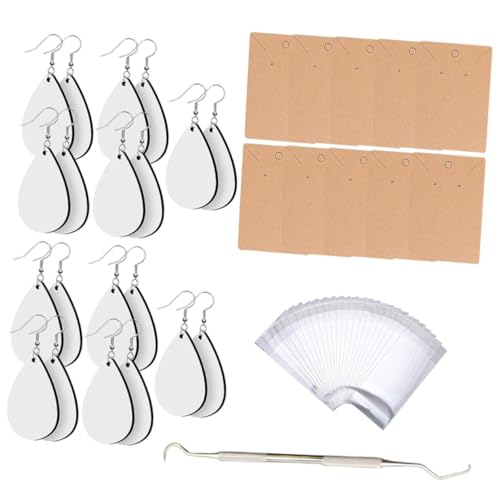 Gogogmee Sublimations Ohrring Rohlinge Teilig Teardrop Form Blanko Anhänger für Heat Transfer Schmuckherstellung Leicht Glatt Praktisch Geschenkidee von Gogogmee