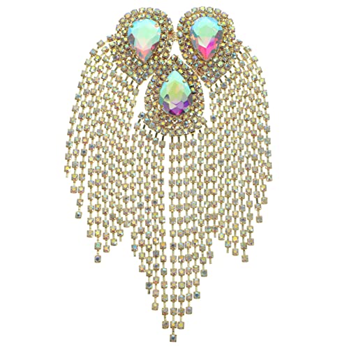 Gogogmee Tassel Applique Dekorative Brosche Diy Kleidungsstück Patch mit Strass und Kristallen für Anzüge Kleider und Modeaccessoires von Gogogmee