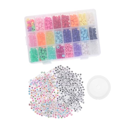 Gogogmee Teiliges Buchstabenperlen Barrel Beads DIY Schmuck Zubehör Bunte Spacer Beads mit Glatter Oberfläche Langlebig und Vielseitig für Armbänder Halsketten und Bastelprojekte von Gogogmee