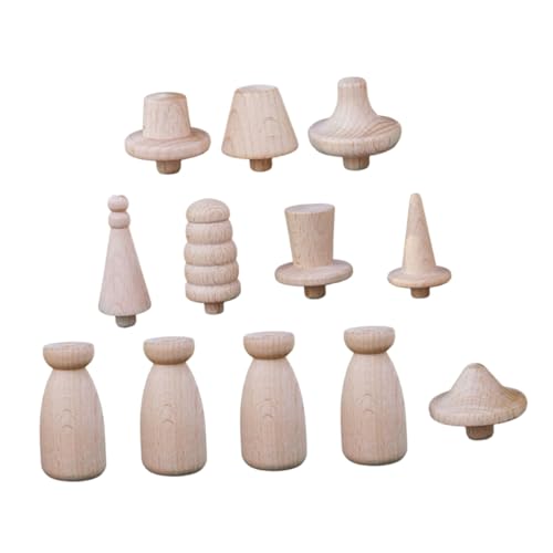 Gogogmee Teiliges DIY Bastelset Holzpuppen zum Bemalen Blank Wooden Peg Dolls mit Glatter Oberfläche Kindgerechte Unbemalte Holzfiguren für Kreative als Malspielzeug und Dekoration von Gogogmee