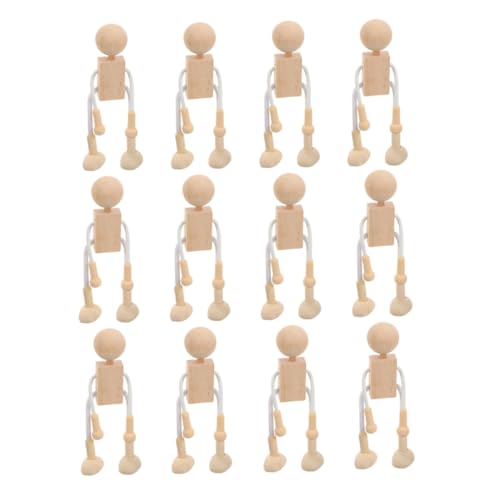 Gogogmee Teiliges Unbemalte Holzfiguren zum Bemalen Holzpuppen in Tier Menschenform DIY bastelset für Sichere Holzspielfiguren zur Dekoration von Zuhause Schule Büro von Gogogmee