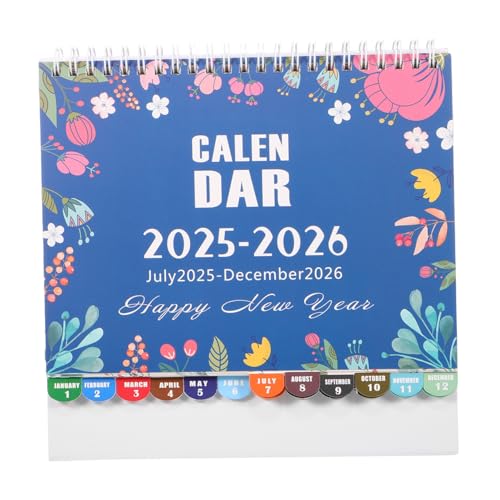 Gogogmee Tischkalender Spiralbindung mit Notizblock Moderner Minimalistischer Monats Schreibtischkalender Vielseitig für Büro Schule und Zuhause Englischsprachig Langlebig und Praktisch von Gogogmee