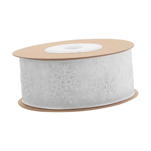 Gogogmee Transparentes Schneeflocken organza band Breit Weißes Geschenkband für Geschenkverpackung DIY Haaraccessoires Winterdeko und Bastelmaterial von Gogogmee