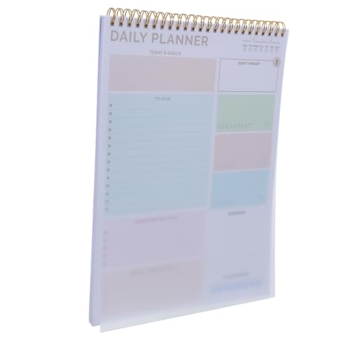 Gogogmee Undatierter Tagesplaner Notizblock mit Pvc cover Doppelseitiger Spiralbindung Flexibler To do liste und Zielsetzung Vielseitiger Organizer für Büro Schule und Zuhause in Zartem von Gogogmee