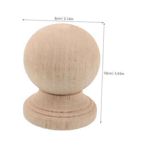Gogogmee Unlackierte Massivholz Endkappen Runde Treppenpfosten Kugel Rustikale DIY Holzpfosten Aufsätze für Möbel Gartenzaun und Geländer Dekoration Einfache Montage von Gogogmee