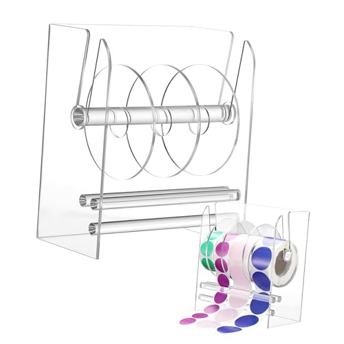 Gogogmee Verstellbarer Acryl Sticker Roll Halter Kompakter Desktop Etikettenorganizer für Büro und Zuhause Platzsparendes Design für Effiziente Organisation Gogogmee Verstellbarer Acryl Sticker Roll Halter Kompakter Desktop Etikettenorganizer für Büro und Zuhause Platzsparendes Design für Effiziente Organisation von Gogogmee