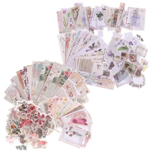 Gogogmee Vintage Pflanzen Blumensticker Set Selbstklebende Scrapbook Papier Dekoration Robustes DIY Bastelmaterial für Alben Planer Handgemachte Etiketten zum Beschriften ohne Kleber von Gogogmee