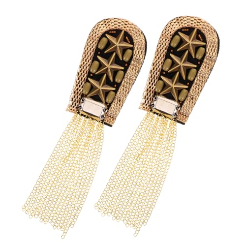 Gogogmee Vintage Schulter quasten Epauletten Metallbroschen Damen Herren Mode Schmuck Stilvolle Fransen Schulterabzeichen Modisches Accessoire für Kleidung und Anzüge von Gogogmee