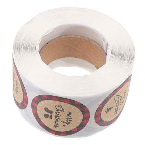 Gogogmee Weihnachtliche Geschenkversiegelungsaufkleber Kraftpapier Selbstklebend Dekorative Etiketten zum Beschriften von Umschlägen und Verpackungen Einfache Anwendung für Geschenkdeko von Gogogmee