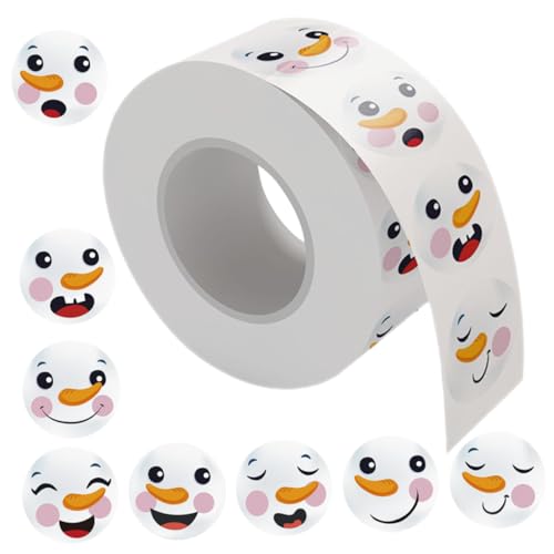 Gogogmee Weihnachtsaufkleber Schneemann Motiv Geschenkverpackung Siegelsticker Selbstklebend Leicht Ablösbar für Geschenkkartons Grußkarten Geschenkbeutel Festliche Deko Weihnachten von Gogogmee