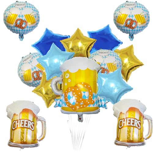 14 Stück Oktoberfest Luftballons Set, Brot Stern Bier große Größe Folienballons für deutsche Bier Festival Supplies Party Dekorationen Oktoberfest Dekor, blau weiß Plaids Theme Decor 14 Stück Oktoberfest Luftballons Set, Brot Stern Bier große Größe Folienballons für deutsche Bier Festival Supplies Party Dekorationen Oktoberfest Dekor, blau weiß Plaids Theme Decor von Gogolan