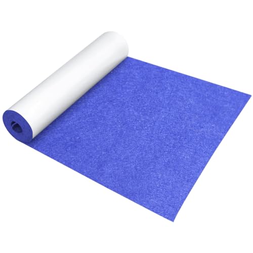 Gohytal 40x220cm Filz Selbstklebend Meterware, Klebefilz Selbstklebend, Selbstklebend Filzstoff, Nadelfilz, Bespannstoff aus Filz, Mehrzweckklebstoff für DIY Box Liner, Möbel, Seeblau,1mm Dicke von Gohytal