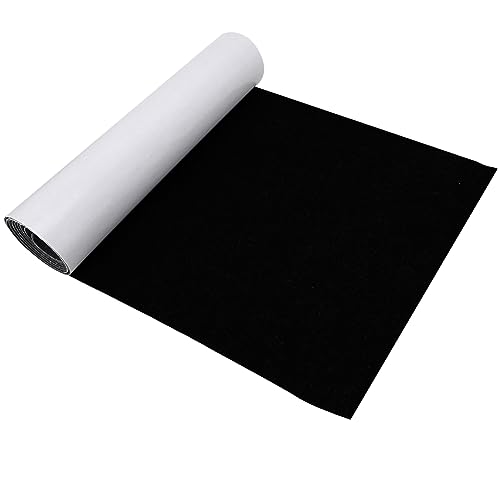 Gohytal 40x220cm Selbstklebender Filz, Klebefilz Selbstklebend Filzstoff, Nadelfilz Superflex,Bespannstoff aus Filz,Innenraumverkleidung Bezugsstoff Bastefilz für DIY Box Liner,Möbel, Schwarz, 1mm von Gohytal