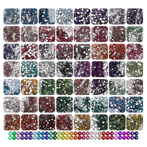 Gohytal Diamond Painting Steine, 60000 Stück Runder Steine Glitzer Zubehör Diamanten Deko Strasssteine für Diamond Painting Nägel Edelsteine Kunsthandwerk Ornamente Textilien DIY von Gohytal