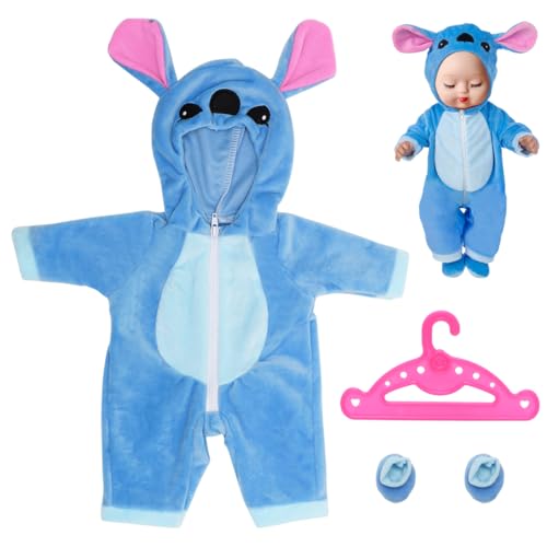 Gohytal Baby Kleidung Baby Born für 14-17 Zoll Baby Puppen, Baby Born Puppenkleidung mit Aufhänger Socken, Blaue Puppenkleidung für 35-45 cm Neugeborene Baby Puppen von Gohytal