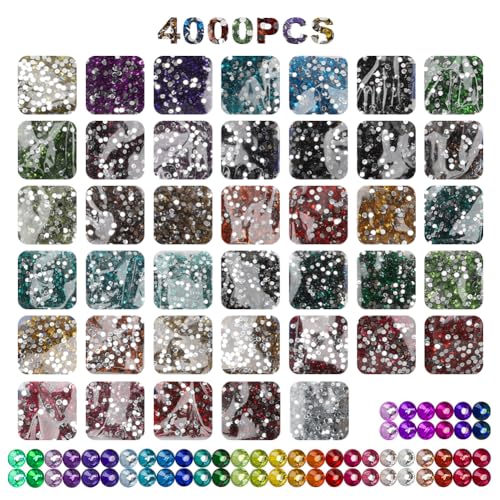 Gohytal Diamond Painting Steine, 40000 Stück Runder Steine Glitzer Zubehör Diamanten Deko Strasssteine für Diamond Painting Nägel Edelsteine Kunsthandwerk Ornamente Textilien DIY von Gohytal
